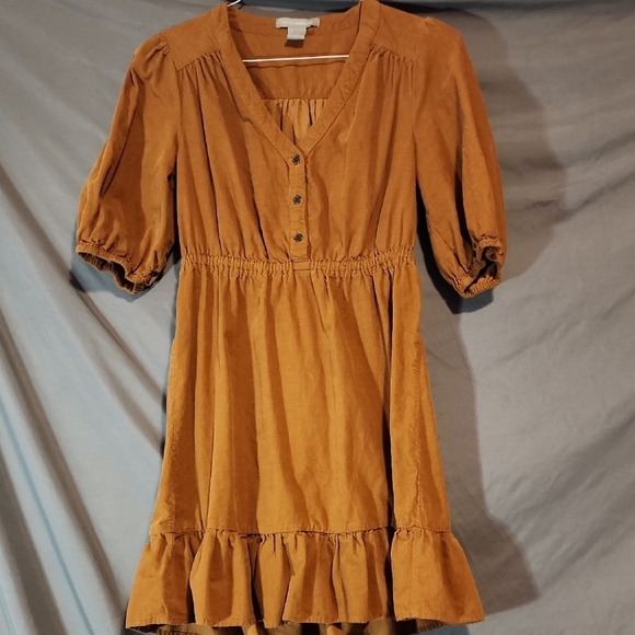 Lucky Brand Dresses & Skirts - Lucky Brand Brown Mini Dress with Ruffle Hem